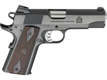 Springfield Armory PX9417 1911 Garrison 9mm Luger 9+1 4.25" Stainless Match Grade Barrel, Blued Serrated Carbon Steel Slide & Frame w/Beavertail, Thinline Wood Grip