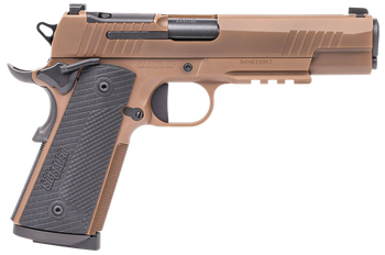 Sig Sauer 1911XR45CXR3 1911-X  Full Size Frame 45 ACP 8+1 5" Black DLC Carbon Steel Barrel, Coyote PVD Optic Cut/Serrated Stainless Steel Slide & Frame w/Beavertail & Picatinny Rail, Black G10 Grip   