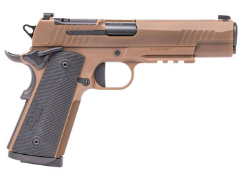 Sig Sauer 1911XR45CXR3 1911-X Full Size Frame 45 ACP 8+1 5" Black DLC Carbon Steel Barrel, Coyote PVD Optic Cut/Serrated Stainless Steel Slide & Frame w/Beavertail & Picatinny Rail, Black G10 Grip