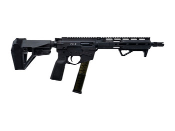 Freedom Ordance FX9P10E-BLK FX9P Elite 9mm Luger 10" Black Nitride Threaded Barrel, Black Anodized Aluminum Receiver w/Picatinny Rail, M-LOK Handguard, Black Polymer SB Tactical SBA5 Brace, Black Poly