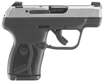 Ruger 13744 LCP Max  Compact 380 ACP 10+1 2.80" Black Oxide Steel Barrel, Matte Stainless Serrated Slide, Black Polymer Frame w/Serrated Trigger Guard w/Black Nylon Grip                               
