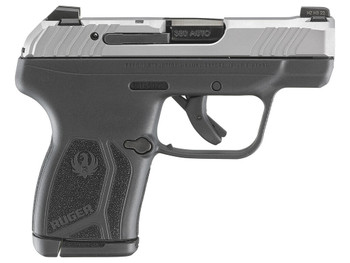 Ruger 13744 LCP Max Compact 380 ACP 10+1 2.80" Black Oxide Steel Barrel, Matte Stainless Serrated Slide, Black Polymer Frame w/Serrated Trigger Guard w/Black Nylon Grip