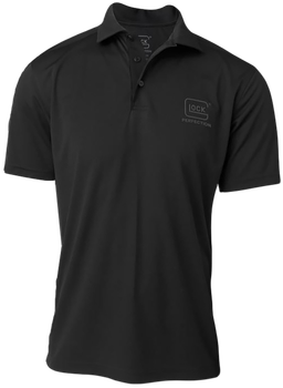 Glock AP96212 Glock Perfection Polo  Black Polyester Mesh Short Sleeve Medium                                                                                                                           