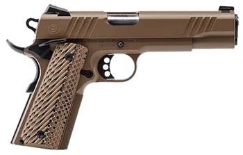 Bersa B19117050DEHB B1911  45 ACP 8+1 5" Stainless Steel Barrel, Flat Dark Earth Serrated Slide, Flat Dark Earth Stainless Steel Frame w/Beavertail, FDE VZ Grip                                        