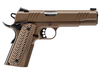 Bersa B19117050DEHB B1911 45 ACP 8+1 5" Stainless Steel Barrel, Flat Dark Earth Serrated Slide, Flat Dark Earth Stainless Steel Frame w/Beavertail, FDE VZ Grip