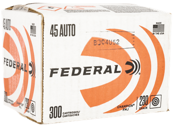 Federal C45230A300 Champion Training 45ACP 230gr Full Metal Jacket 300 Per Box/1 Case *Loose                                                                                                            