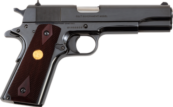 Colt Mfg O1911CRB 1911 Government 45 ACP 7+1 5" Stainless National Match Barrel, Polished Blued Serrated Steel Slide & Frame w/Beavertail, Wood Grip                                                    