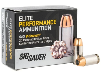 Sig Sauer E45AP120 Elite Performance 45ACP 200gr V-Crown Jacketed Hollow Point 20 Per Box/10 Case
