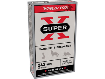 Winchester Ammo X2431 Super X 243Win 80gr Jacketed Soft Point 20 Per Box/10 Case