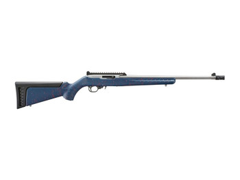 Ruger 32039 10/22 250th Anniversary 22 LR 10+1 18.50" Satin Stainless Threaded Barrel, Engraved Satin Stainless Steel Receiver w/Picatinny Rail, Liberty Blue w/Red & White Splatter Ruger Modular Syste