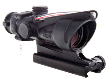 Trijicon 100215 ACOG Black Hardcoat Anodized 4x32mm Illuminated Red Chevron .223/5.56 BDC Reticle