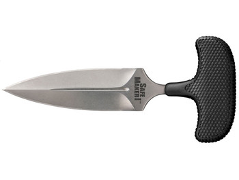 Cold Steel CS12DBST Safe Maker I 4.50" Fixed Spear Point Plain Stone Washed AUS-8A SS Blade/ Black Kray-Ex Handle Includes Sheath