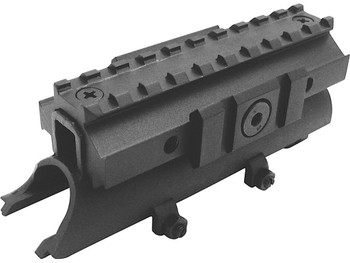 NcStar MTSKS Tri-Rail Receiver Cover SKS Rifle Weaver 4.80" Long Black Anodized See-Thru Aluminum