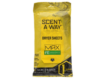 Scent-A-Way 07708 Max Dryer Sheets Odor Eliminator Earth 15 Per Pkg