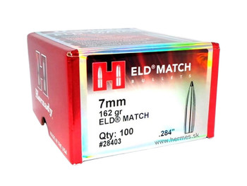 Hornady 28403 ELD Match 7mm .284 162 gr Extremely Low Drag Match 100 Per Box/ 15 Case