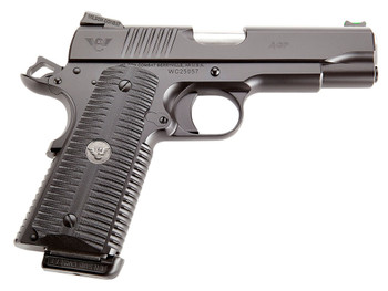 Wilson Combat ACPCOM9 ACP Commander 9mm Luger 10+1 4.25" Stainless Match Grade Barrel, Black Serrated Carbon Steel Slide, Black Armor-Tuff Carbon Steel Frame w/Beavertail, Black G10 Eagle Claw Grip