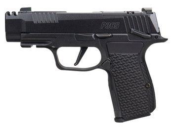 Sig Sauer 365AXG380COMPLUXEMSCA P365 AXG LUXE Micro-Compact 380 ACP 10+1 3.10" Black Pearlescent Cerakote Stainless Steel Integrated Compensator/Optic Ready/Serrated Slide & Frame w/Picatinny Rail, Bl