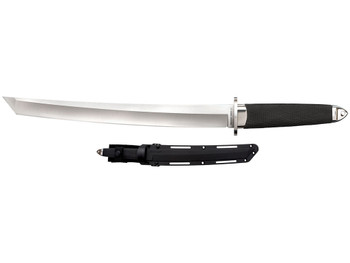 Cold Steel CS35AE Magnum Tanto XII 12" Fixed Tanto Plain Satin VG-10 San Mai Blade/Black Textured/Oval Kray-Ex Handle Includes Sheath