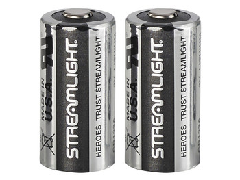 Streamlight 85175 CR123A Lithium Batteries Silver/Black 3 Volts (2) Single Pack