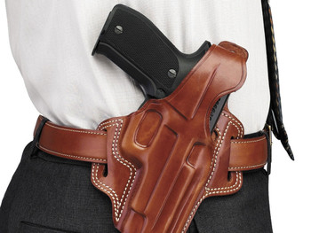 Galco FL114 Fletch OWB Tan Leather Belt Slide Fits S&W K Frame Fits Ruger Security-Six Right Hand