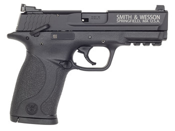 Smith & Wesson 108390 M&P 22 Compact Frame 22 LR 10+1, 3.60" Black Steel Barrel, Black Hard Coat Anodized Serrated Slide, Black Polymer Frame w/Picatinny Rail Frame & Grip, Ambidextrous, Thumb Safety