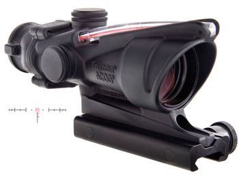 Trijicon 100220 ACOG Black Hardcoat Anodized 4x32mm Illuminated Red Horseshoe w/ Red Dot 6.8 SPC Reticle