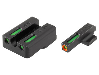 TruGlo TG13HP1PC TFX Pro Black | Green Tritium & Fiber Optic Orange Outline Front Sight Green Tritium & Fiber Optic Rear Sight