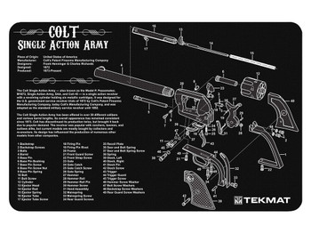 TekMat TEKR17SAA Cleaning Mat Black/White Rubber 11"x17" Colt Revolver Army Parts Diagram