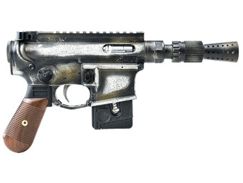 Battle Arms Development BAD-SOLO-BLASTER Solo Blaster 22 LR 10+1 5.38" Silver Optic Ready Slide, 3-Tone Battle Worn Frame, Wood Grip, Custom Muzzle Device