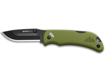 Outdoor Edge RMG222C RazorMini 2.20" Folding Plain 420J2 SS Blade OD Green ABS Polymer Handle