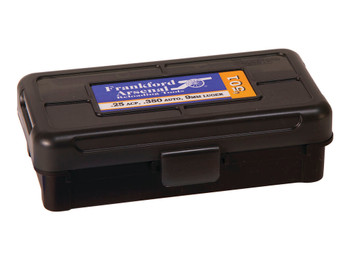 Frankford Arsenal 1083783 Hinge-Top Ammo Box 9mm/25/380ACP Black Polymer 50rd