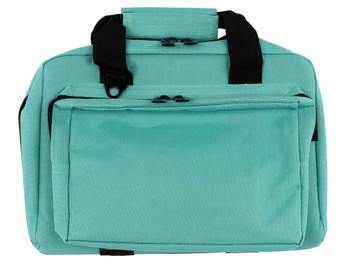 US PeaceKeeper P21102 Mini Range Bag Water Resistant Robin's Egg Blue 600D Polyester with 8 Mag Pockets, Lockable Zippers & Wraparound Handles 12.75" L x 8.75" H x 3" D Exterior Dimensions