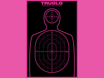 TruGlo TG13P6 Tru-See Handgun Target Self-Adhesive Heavy Paper Black/Pink 12"x18" Silhouette 6 Pack