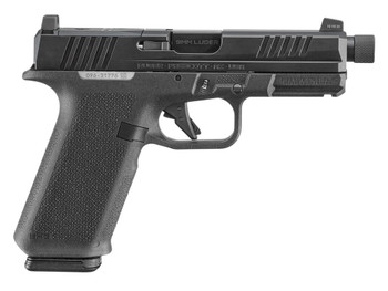 Ruger 19445 RXM 9mm Luger 17+1 4.50" Black FNC Nitride Alloy Steel Threaded Barrel & Optic Ready/Serrated Slide, Black Polymer Frame w/Accessory Rail, Textured Grip, RMR/RMSc/DeltaPoint Pro Footprint