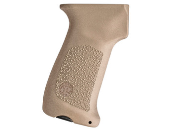 Hogue 74033 Pistol Grip w/o Finger Grooves FDE Overmolded Rubber Fits AK-47/AK-74