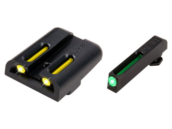 TruGlo TG131GT2Y TFO Green/Tritium/Fiber Optic Front Sight-Yellow/Tritium/Fiber Optic Rear Sight Glock 20/21