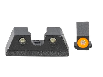 Meprolight USA 402203131 Hyper-Bright Green Tritium Orange Outline Front Sight-Green Tritium Black Outline Rear Sight Glock 42/43
