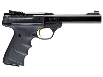 Browning 051407490 Buck Mark Standard *CA Compliant 22 LR 10+1 5.50" Slab Side Barrel, Matte Black Serrated Steel Slide & Aluminum Frame, Black Overmolded Grips