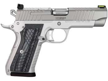 Kimber Mfg.,inc 3100012 KDS9C 9mm 15+1 4.09" KimPro Silver Front and Rear Serrations Stainless Steel Slide Gray and Black G10 Crosshatch Grip