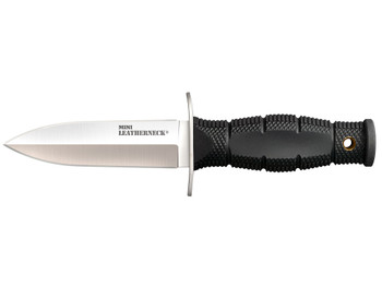 Cold Steel CS39LSAC Leatherneck Double Edge Mini 3.50" Fixed Plain 8Cr13MoV SS Blade/3.25" Black Deep Checkered w/Double Quillon Guard Kray-Ex Handle Includes Sheath