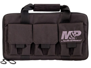 M&P Accessories 110029 Pro Tac Handgun Case Black Nylon Holds 2 Handguns