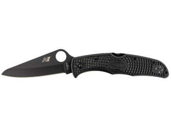 Spyderco C91PBBK2 Pacific Salt 2 3.78" Folding Drop Point Plain Black H2 Steel Blade/ Black Textured FRN Handle