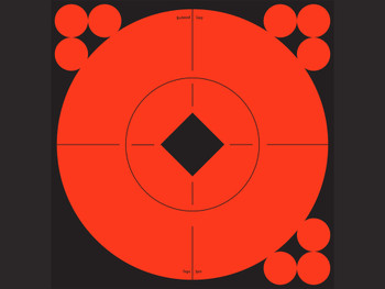 Birchwood Casey 33906 Target Spots Self-Adhesive Paper Black/Orange 6" Bullseye 10 Pack