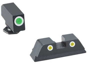 TruGlo TG231G1AW Tritium Pro White Outline Tritium Front/Green Tritium Rear/Black Nitride Fortress Frame,Compatible w/Glock 42/43/43X/48 Except MOS, Front Post/Rear Dovetail Mount