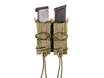 High Speed Gear 11PT02OD TACO Mag Pouch Double OD Green Nylon MOLLE Compatible w/ Pistol