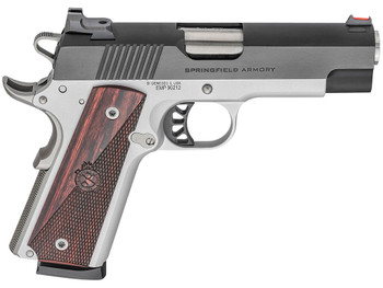 Springfield Armory PX9124L 1911 Ronin EMP 9mm Luger 10+1, 4" Stainless Match Grade Bull Steel Barrel, Blued Serrated Carbon Steel Slide, Satin Cerakote Aluminum Frame w/Beavertail, Textured Wood Grip