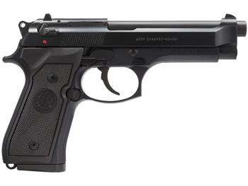 Beretta USA J92M9A0CA M9 *CA Compliant Full Size Frame 9mm Luger 10+1, 4.90" Steel Barrel, Black Bruniton Serrated Steel Slide & Aluminum Frame w/Beavertail, Ambidextrous