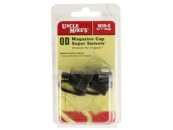 Uncle Mike's 18102 Mag Cap Swivel Set made of Steel with Blued Finish, 1" Loop Size & Quick Detach Style for 12 Gauge Mossberg 500 Includes Two Super Swivels