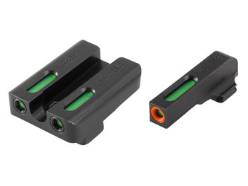 TruGlo TG13SG2PC TFX Pro Black | Green Tritium & Fiber Optic Orange Outline Front Sight Green Tritium & Fiber Optic Rear Sight