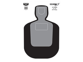 Birchwood Casey 37201 EZE-Scorer BC-19 Silhouette Paper Hanging Universal 12" x 18" Black/Gray/White 10 Pk